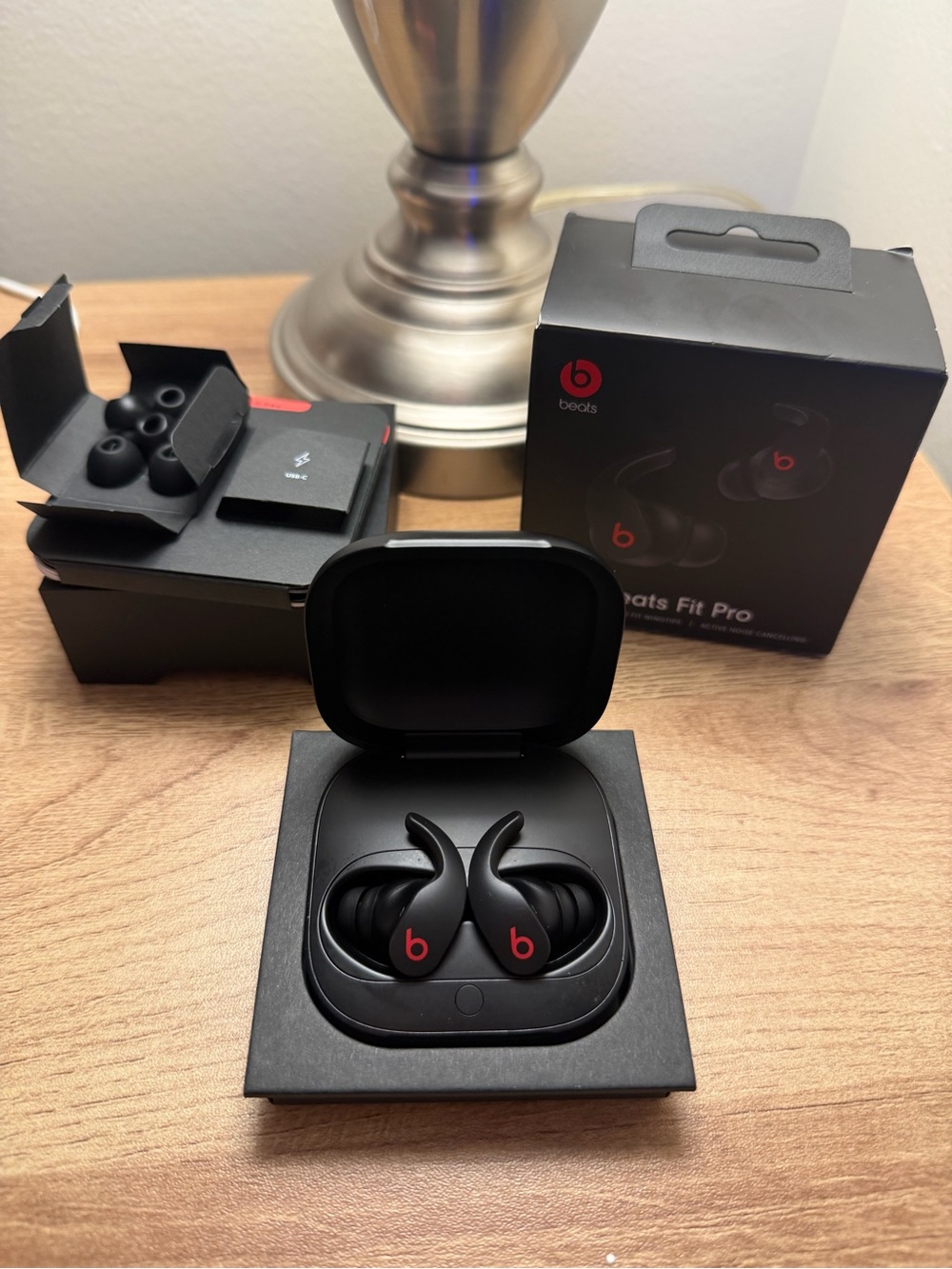 Beats by Dre Fit Pro True Wireless Earbuds — Black with Red Logo